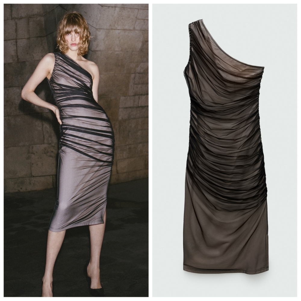 MANGO Mesh Dress